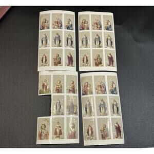Vintage Catholic Religious Seal Sheets Madonna Saints Unused 35 Total